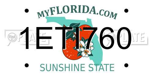 1ETI760 Florida License Plate