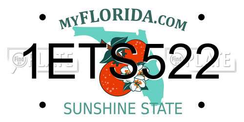 1ETS522 Florida License Plate