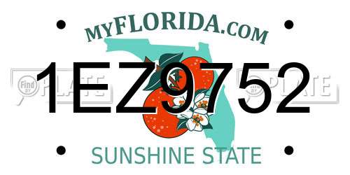 1EZ9752 Florida License Plate
