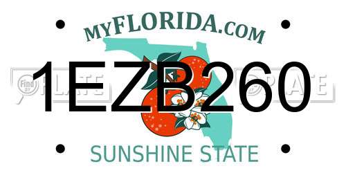 1EZB260 Florida License Plate