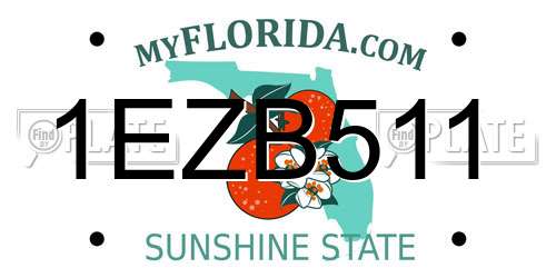 1EZB511 Florida License Plate