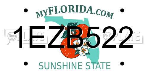 1EZB522 Florida License Plate