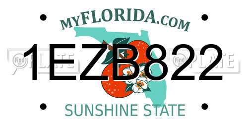 1EZB822 Florida License Plate