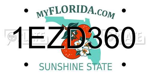 1EZD360 Florida License Plate