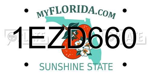 1EZD660 Florida License Plate