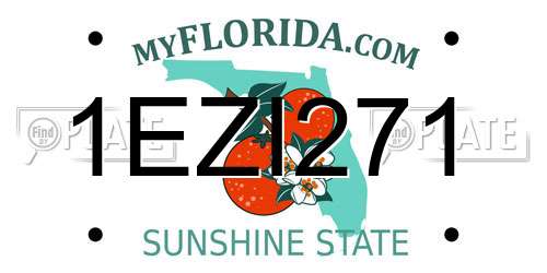 1EZI271 Florida License Plate
