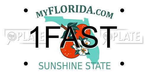 1FAST Florida License Plate