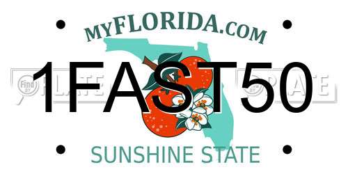 1FAST50 Florida License Plate