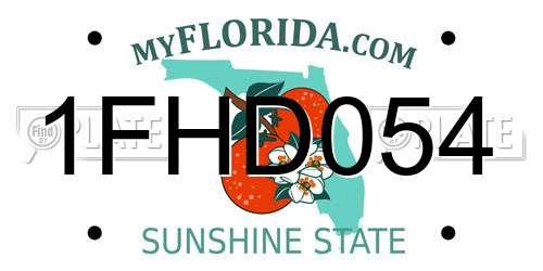 1FHD054 Florida License Plate