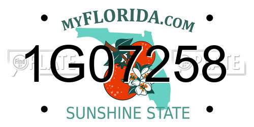 1G07258 Florida License Plate