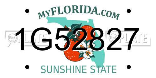 1G52827 Florida License Plate