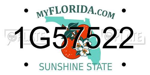 1G57522 Florida License Plate