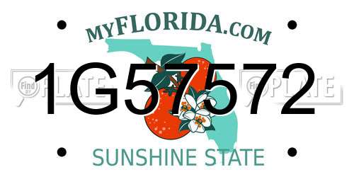 1G57572 Florida License Plate