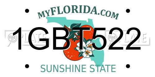 1GBT522 Florida License Plate