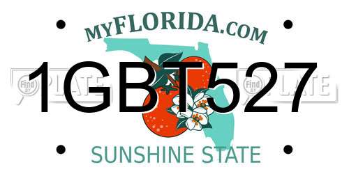 1GBT527 Florida License Plate