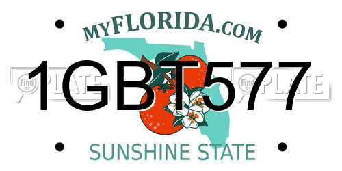 1GBT577 Florida License Plate