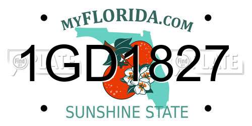 1GD1827 Florida License Plate