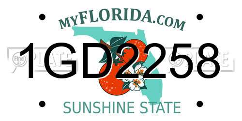 1GD2258 Florida License Plate