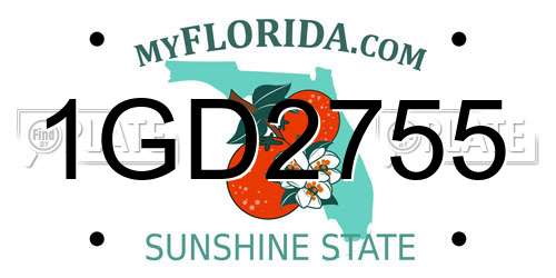 1GD2755 Florida License Plate