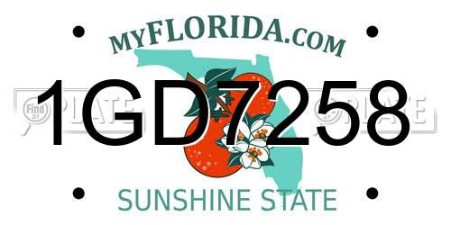 1GD7258 Florida License Plate