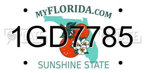 1GD7785 Florida License Plate