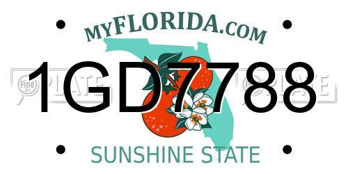 1GD7788 Florida License Plate