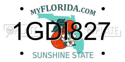 1GDI827 Florida License Plate