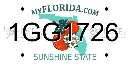 1GG1726 Florida License Plate