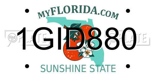 1GID880 Florida License Plate