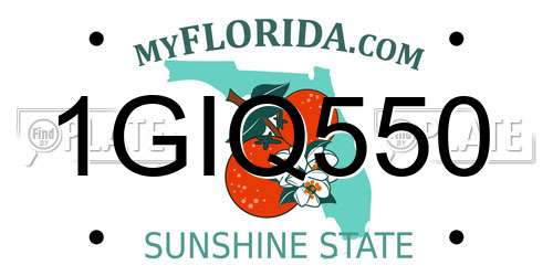 1GIQ550 Florida License Plate