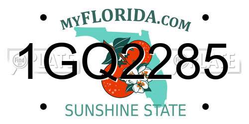 1GQ2285 Florida License Plate