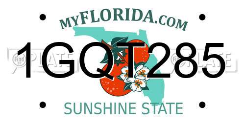 1GQT285 Florida License Plate