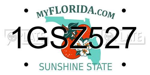 1GSZ527 Florida License Plate