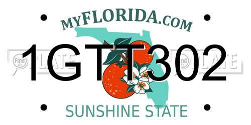 1GTT302 Florida License Plate