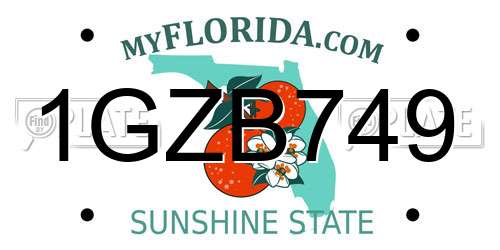 1GZB749 Florida License Plate