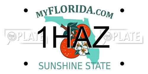 1HAZ Florida License Plate
