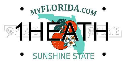 1HEATH Florida License Plate