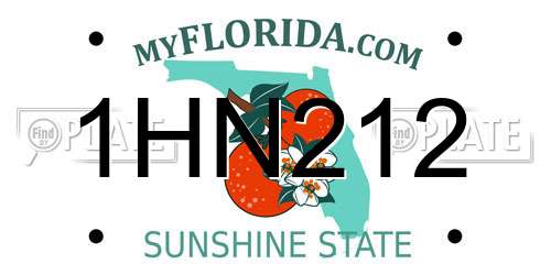1HN212 Florida License Plate