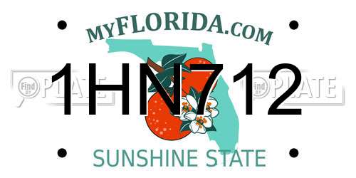 1HN712 Florida License Plate