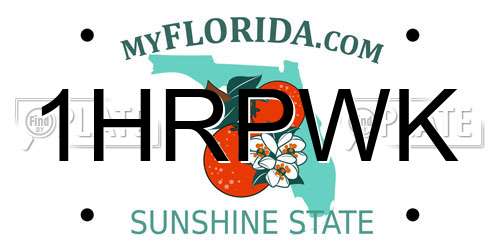 1HRPWK Florida License Plate