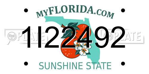 1I22492 Florida License Plate