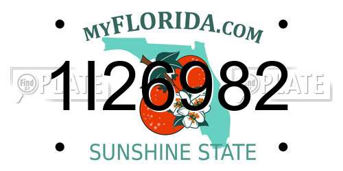 1I26982 Florida License Plate