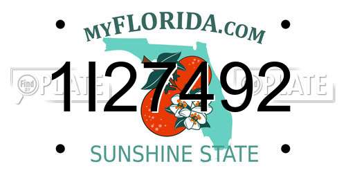 1I27492 Florida License Plate
