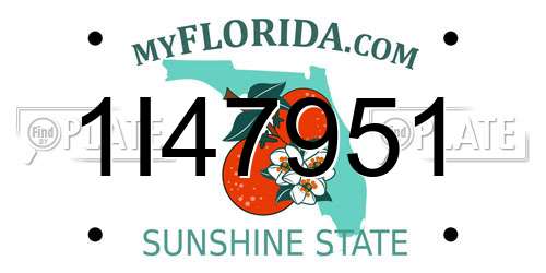 1I47951 Florida License Plate