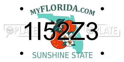 1I52Z3 Florida License Plate