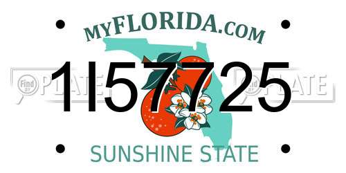 1I57725 Florida License Plate