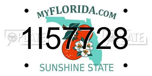 1I57728 Florida License Plate