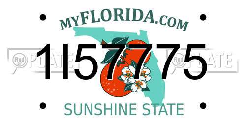 1I57775 Florida License Plate