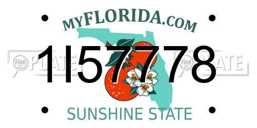 1I57778 Florida License Plate