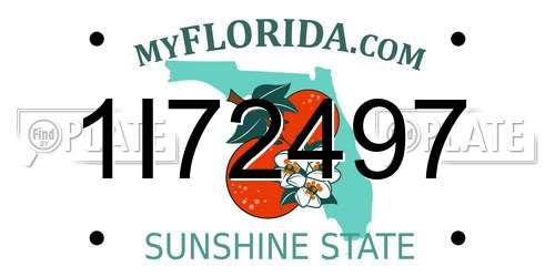 1I72497 Florida License Plate